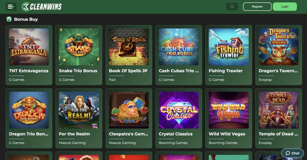 Clean Wins Bonus Buy Casino